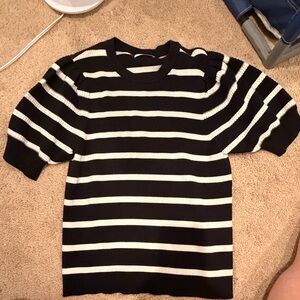 Nine West Black and White Striped Sweater